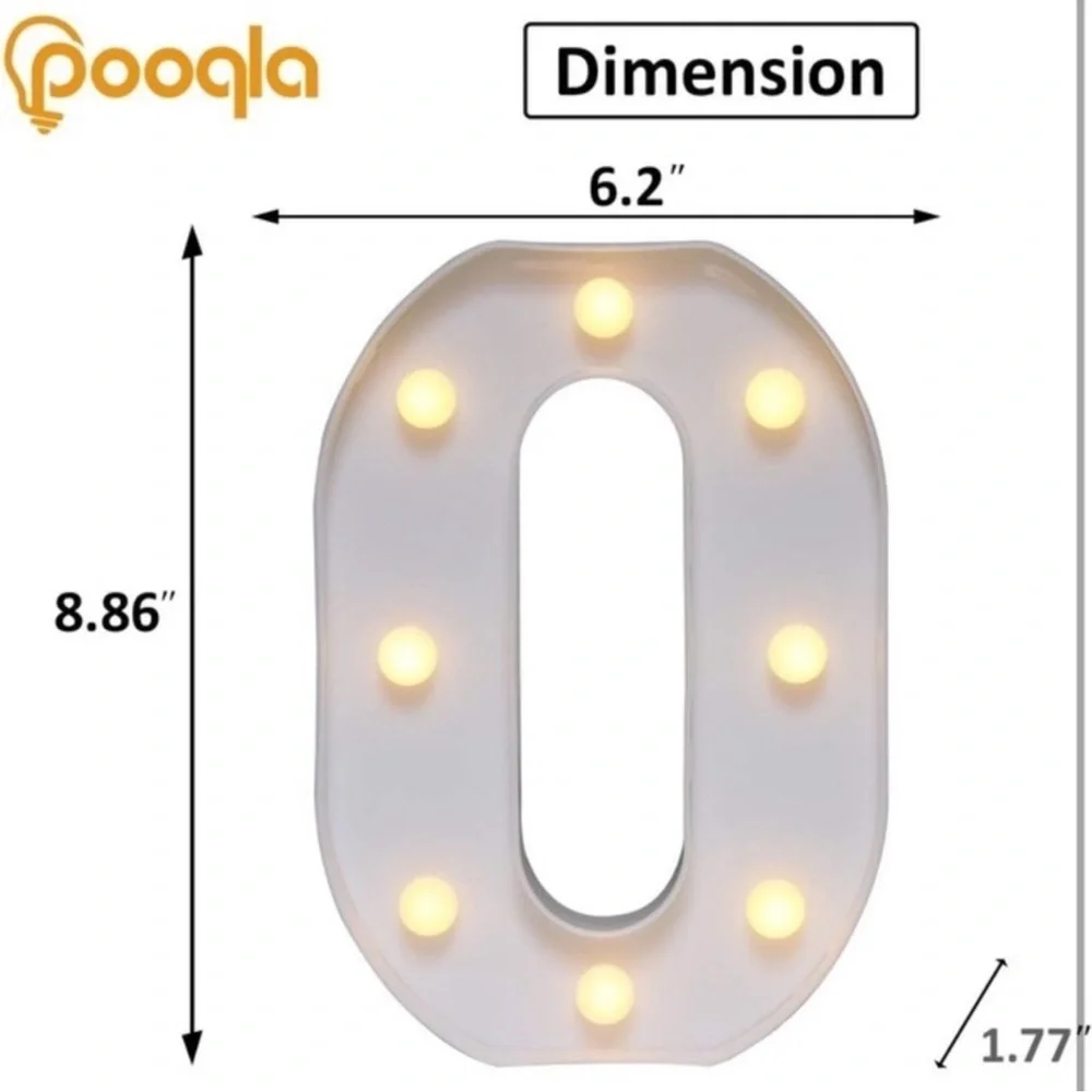 LED Marquee Letter Lights Sign, Light Up Alphabet Letter O for Decor